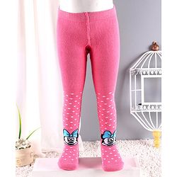 Cute Walk by Babyhug Footed Tights Cartoon Print - Pink