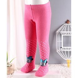Cute Walk by Babyhug Footed Tights Cartoon Print - Pink