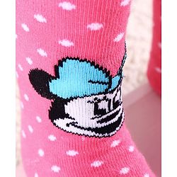 Cute Walk by Babyhug Footed Tights Cartoon Print - Pink