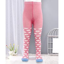 Cute Walk by Babyhug Antibacterial Footed Tights Floral Design - Pink