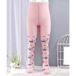 Cute Walk by Babyhug Antibacterial Footed Tights Swan Design - Pink