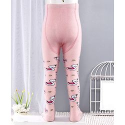 Cute Walk by Babyhug Antibacterial Footed Tights Swan Design - Pink