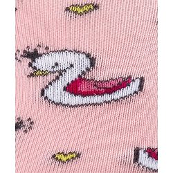 Cute Walk by Babyhug Antibacterial Footed Tights Swan Design - Pink