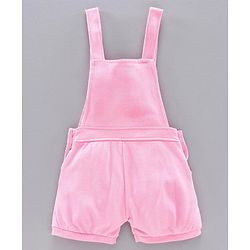 Babyhug Dungaree with Inner Tee Bird Print - Pink