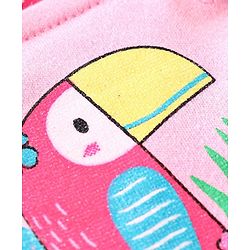 Babyhug Dungaree with Inner Tee Bird Print - Pink