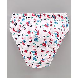 Babyhug 100% Cotton Antibacterial Panties Floral Print Pack of 3 - Blue White