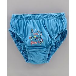 Babyhug 100% Cotton Antibacterial Panties Floral Print Pack of 3 - Blue White
