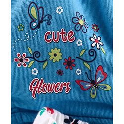Babyhug 100% Cotton Antibacterial Panties Floral Print Pack of 3 - Blue White