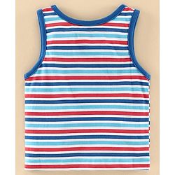 Babyhug 100% Cotton Antibacterial Vest Aeroplane Print Pack of 3 - Blue