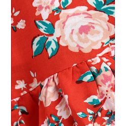 Babyhug Singlet Top Floral Print - Red