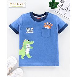 Babyhug Half Sleeves Anti Bacterial Biowashed Tee - Blue