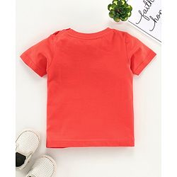 Babyhug Half Sleeves Anti Bacterial & Biowashed Tee Dolphin Print - Red