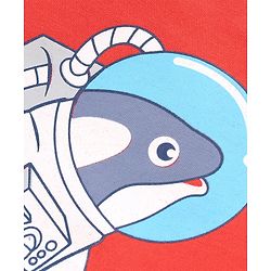 Babyhug Half Sleeves Anti Bacterial & Biowashed Tee Dolphin Print - Red