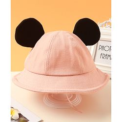 Babyhug Designer Hat with Ears Pink - Circumference  58 cm