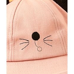 Babyhug Designer Hat with Ears Pink - Circumference  58 cm
