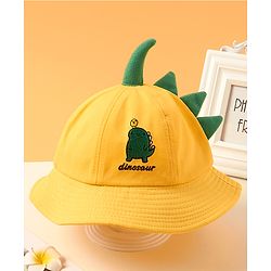 Babyhug Hat Dino Print Yellow - Cicumference 54 cm
