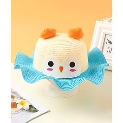 Babyhug Owl Design Hat Blue - Circumference 54 cm