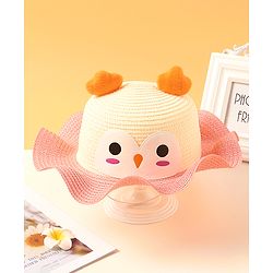 Babyhug Owl Print Hat Pink - Circumference 54 cm
