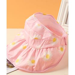 Babyhug Hat Floral Print Pink - Circumference  57 cm