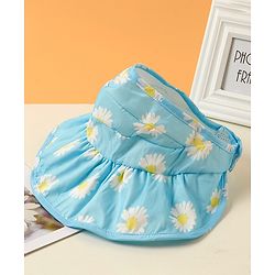 Babyhug Hat Floral Print Blue - Circumference  57 cm