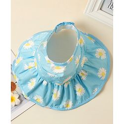 Babyhug Hat Floral Print Blue - Circumference  57 cm