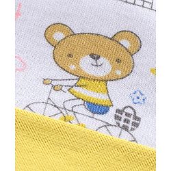 Babyhug 100% Cotton Cap Striped and Printed Yellow Pack of 2 - Diameter 9.5 cm