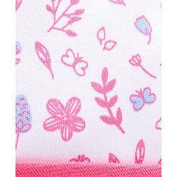 Babyhug 100%Cotton Cap Mittens & Booties Unicorn Print Pink - Diameter 10.5 cm