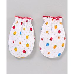 Babyhug 100% Cotton Cap Mitten & Booties Set Blue - Diameter 10 cm