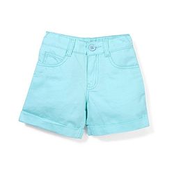 Babyhug Plain Shorts - Aqua