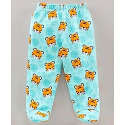 Babyhug Bootie Pajamas Shark Print Pack of 2 - Green Grey