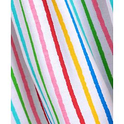 Babyhug Cap Sleeves Striped Frock - Multicolor