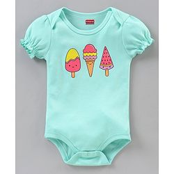 Babyhug 100% Cotton Puff Sleeves Onesies Pack of 5 - Multicolour