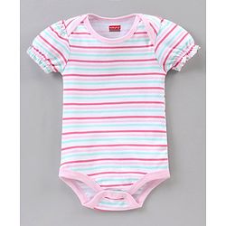 Babyhug 100% Cotton Puff Sleeves Onesies Pack of 5 - Multicolour