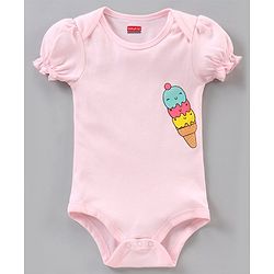 Babyhug 100% Cotton Puff Sleeves Onesies Pack of 5 - Multicolour