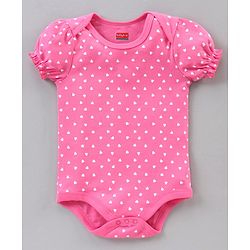 Babyhug 100% Cotton Puff Sleeves Onesies Pack of 5 - Multicolour
