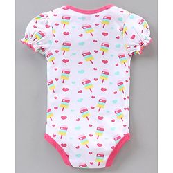 Babyhug 100% Cotton Puff Sleeves Onesies Pack of 5 - Multicolour