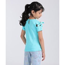 Babyhug Half Sleeves Top Butterfly Print - Blue