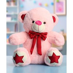 Babyhug Plush Teddy Bear Soft Toy Pink Height 30 cm (Colour Bow May Vary)