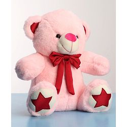 Babyhug Plush Teddy Bear Soft Toy Pink Height 30 cm (Colour Bow May Vary)