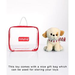 Babyhug Baby Puppy Soft Toy Cream - Height 22 cm