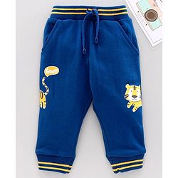 Babyhug Full Length Lounge Pant Tiger Print - Blue