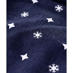 Babyhug Full Length Lounge Pant Snow Flake Print - Navy