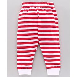 Babyhug Full Length Striped Lounge Pant - Red