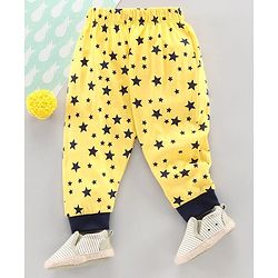 Babyhug Full Lounge Pants Star Print - Yellow