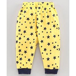 Babyhug Full Lounge Pants Star Print - Yellow