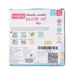 Babyhug 5 in 1 Premium Wooden Jigsaw Aquatic 20 pcs puzzle - Set of 5| Educational Toy for Cognitive Development| Montessori Learning Toy| BIS Certified| 2 Years+