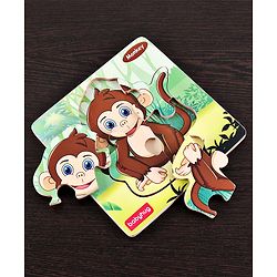 Babyhug 5 in 1 Premium Wooden Jigsaw Jungle Animals 20 pcs puzzle - Set of 5| Educational Toy for Cognitive Development| Montessori Learning Toy| BIS Certified| 2 Years+