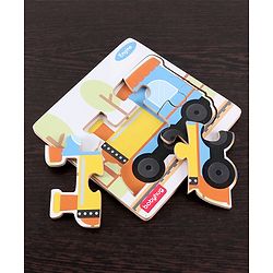 Babyhug 5 in 1 Premium Wooden Jigsaw Transport Vehicles 20 pcs puzzle - Set of 5| Educational Toy for Cognitive Development| Montessori Learning Toy| BIS Certified| 2 Years+