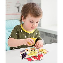 Babyhug 5 in 1 Premium Wooden Jigsaw Fruits 20 pcs puzzle - Set of 5| Educational Toy for Cognitive Development| Montessori Learning Toy| BIS Certified| 2 Years+