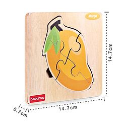 Babyhug 5 in 1 Premium Wooden Jigsaw Fruits 20 pcs puzzle - Set of 5| Educational Toy for Cognitive Development| Montessori Learning Toy| BIS Certified| 2 Years+